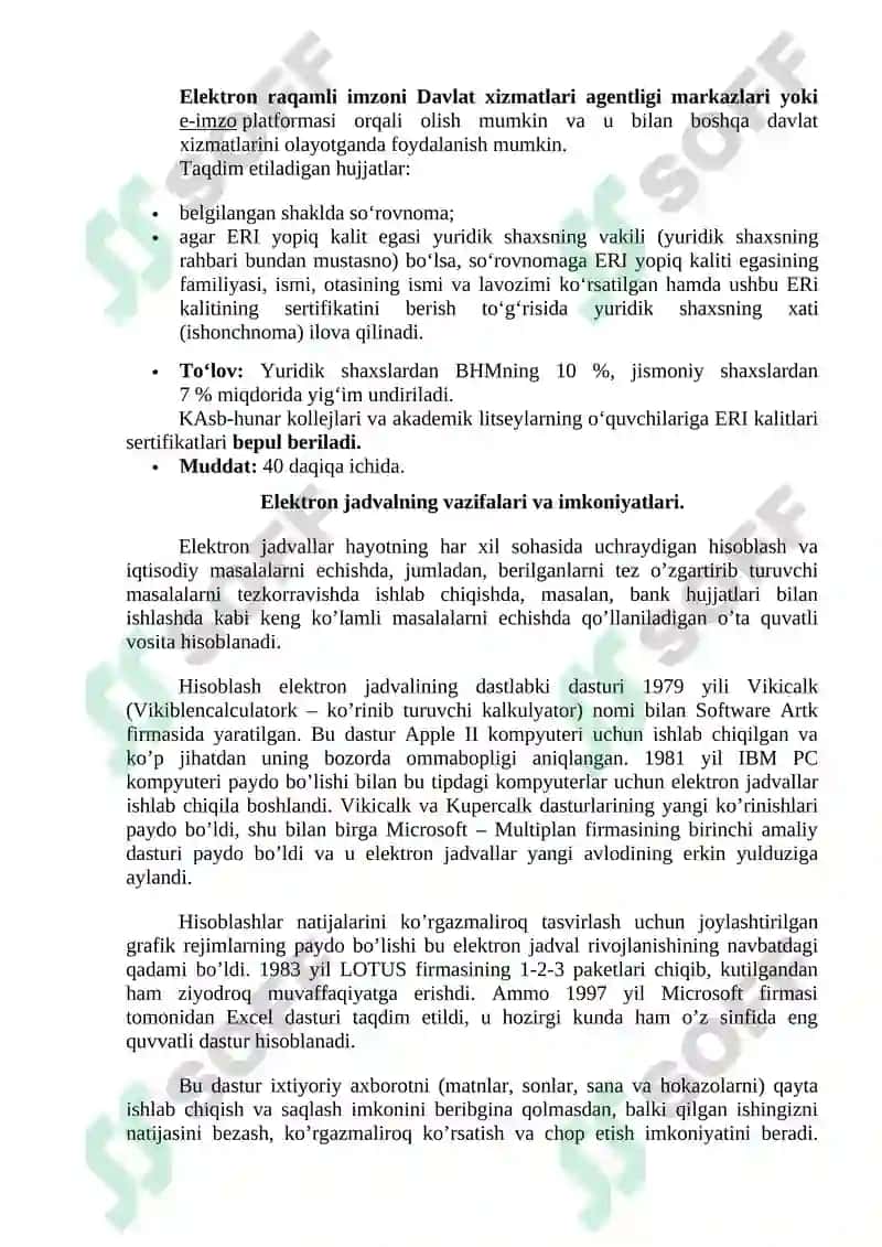 Elektron hujjatlar ustida ishlash 2