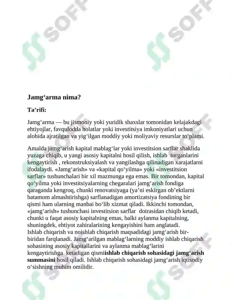 Jamg‘arma va uning hajmiga ta’sir etuvchi omillar 2