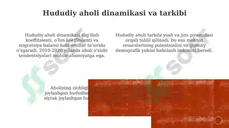 Mintaqaviy aholi tarkibi va dinamikasi 2