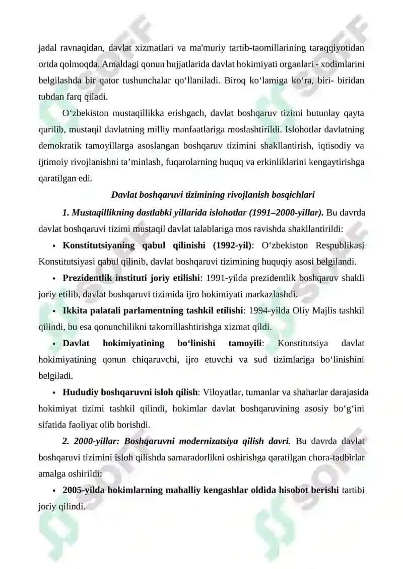 Amalga oshirilgan islohotlar 2