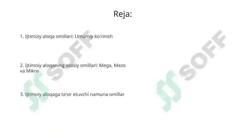 Ijtimoiy aloqa omillari 2