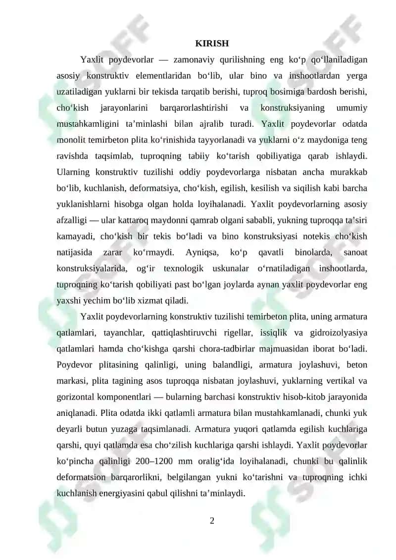 Yaxlit poydevor 2