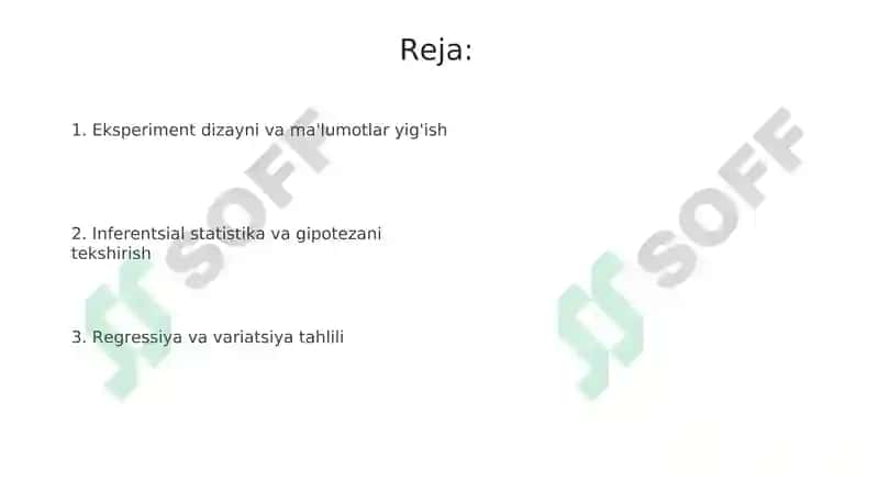 Tajriba natijalari tahlili 2