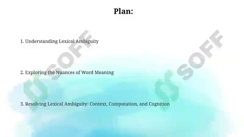 Lexical Ambiguity in English 2