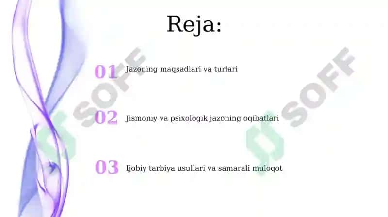 Jazoning maqsadlari va turlari 2