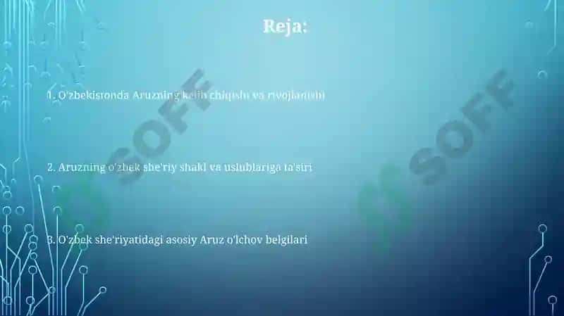 "O‘zbek poeziyasida aruz sistemasi" 2