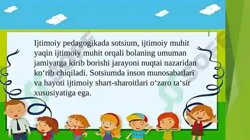 Sotsium tushunchasi. Sotsium va bola shaxsi 2