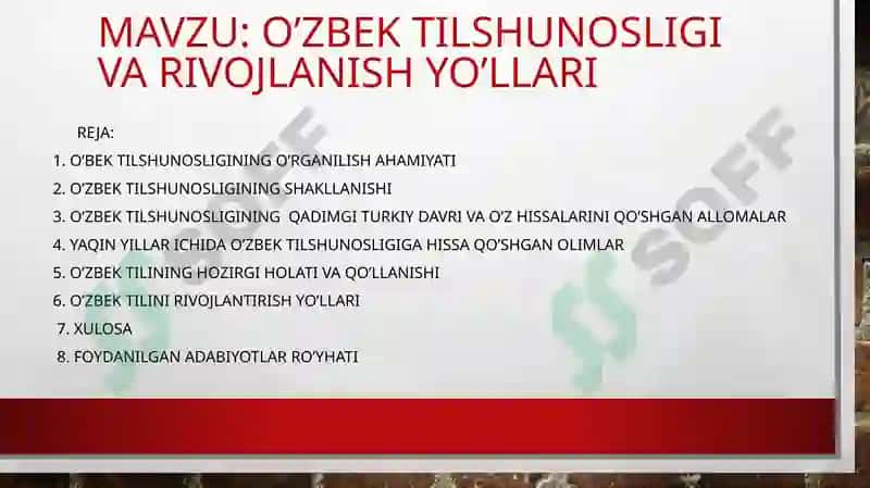 O’zbek Tilshunosligi va Rivojlanishi Yo’llari 2