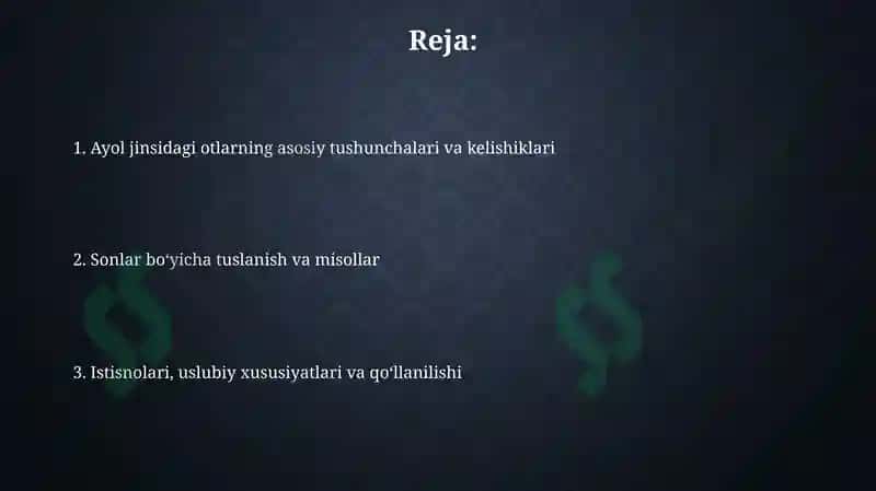 Ayol jinsidagi otlarning tuslanishi 2