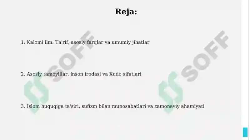 Kalom ilmi:moturidiyya va ash'ariya 2