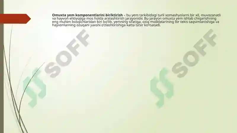 Omuxta yem komponentlarini biriktirish 2