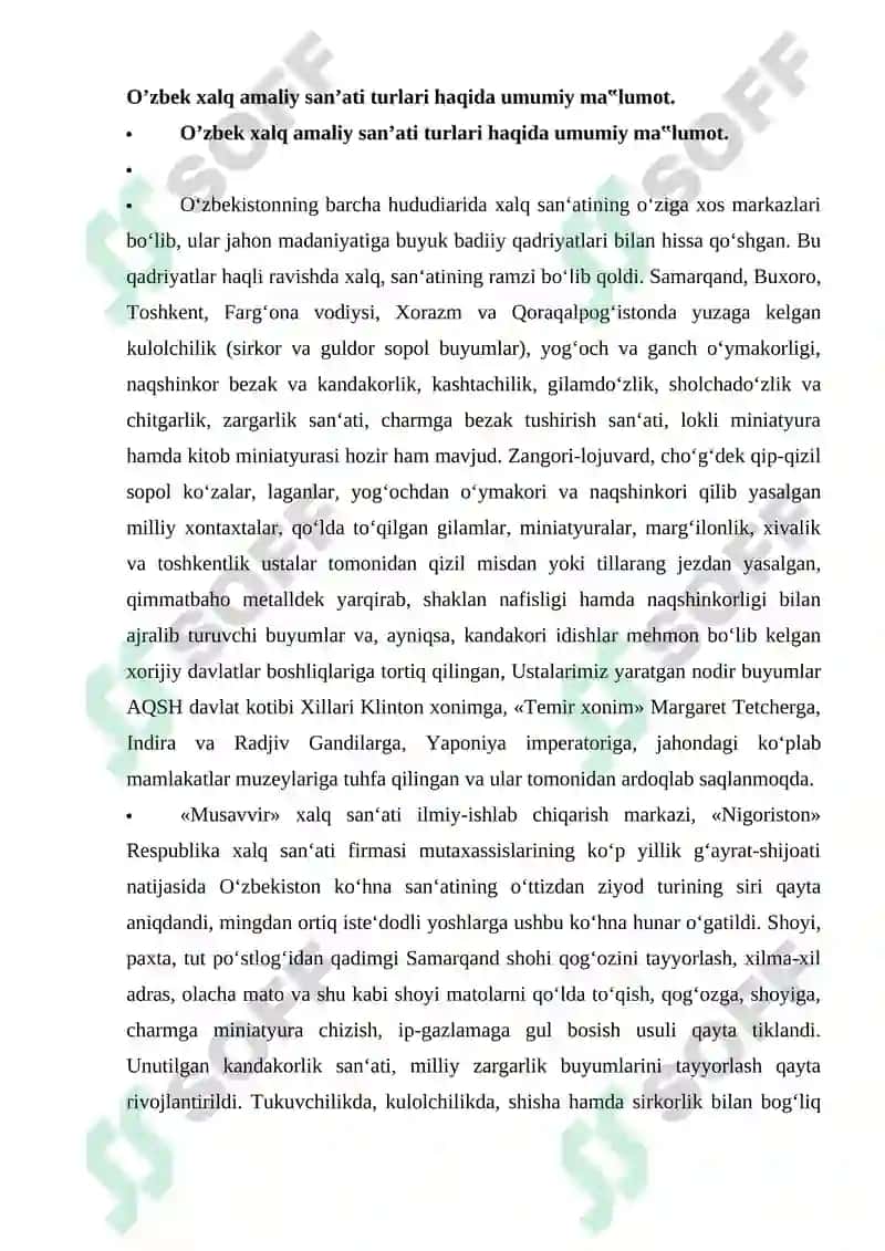 Xalq Hunarmandchiligi Texnologiyasi 2