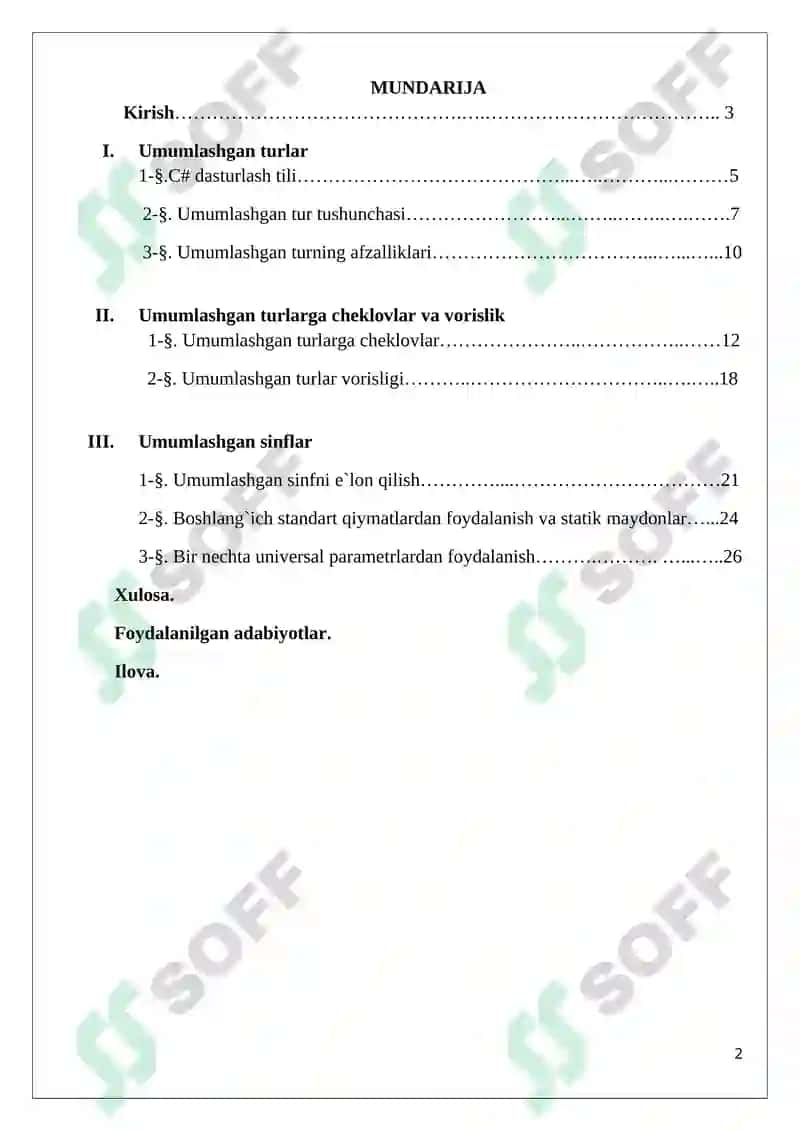 Algoritmik tillar va dasturlash kurs ishi 2