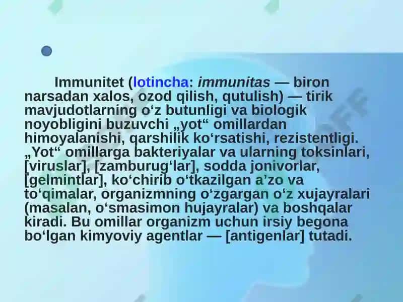 Immunitet nazariyasi 2
