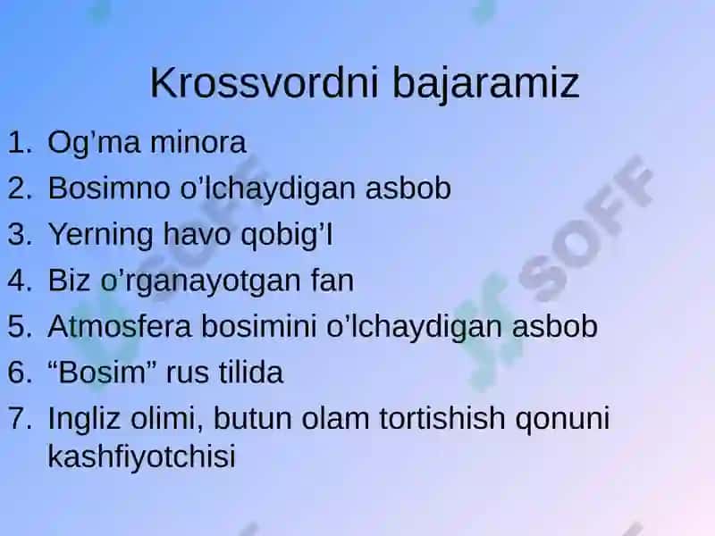 Suyuqliklarda va gazlarda bosim 2