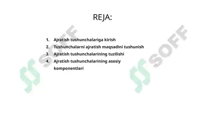 Ajratish tushunchalarini ajratish va tasniflash 2