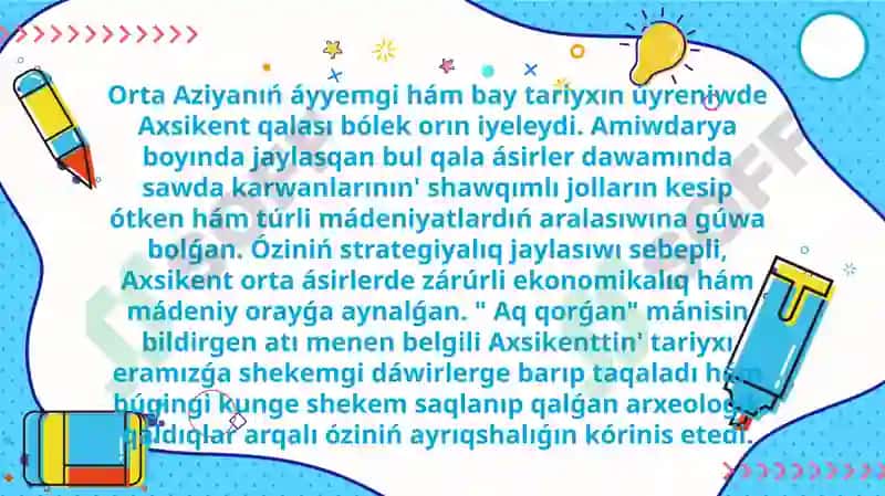 Axsikent qalasi tariyxı 2