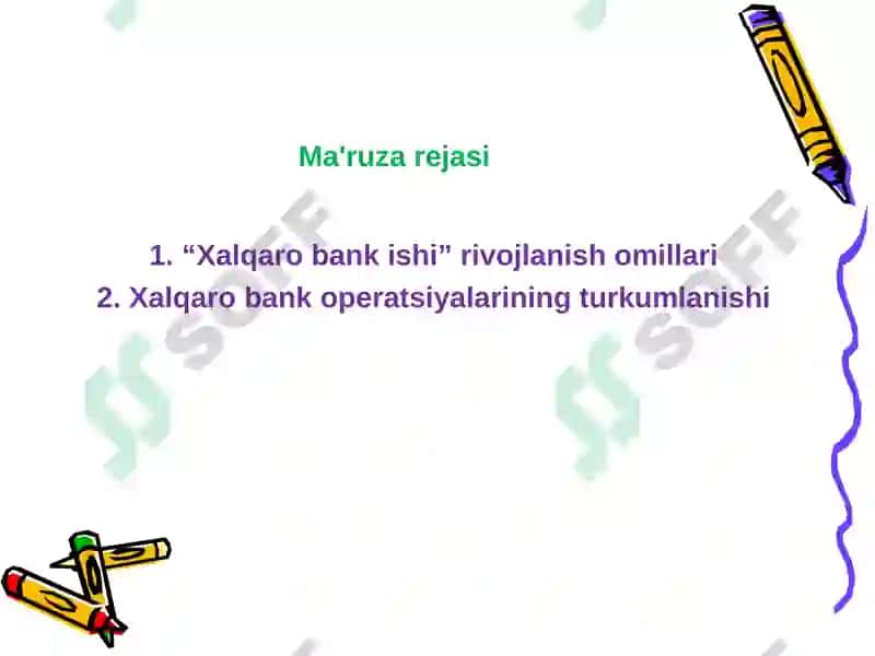 Xalqaro bank ishi nazariyasi va amaliyoti 2
