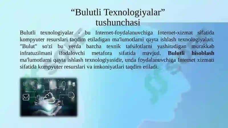 Bulutli texnologiyalar va ular bilan ishlash 2