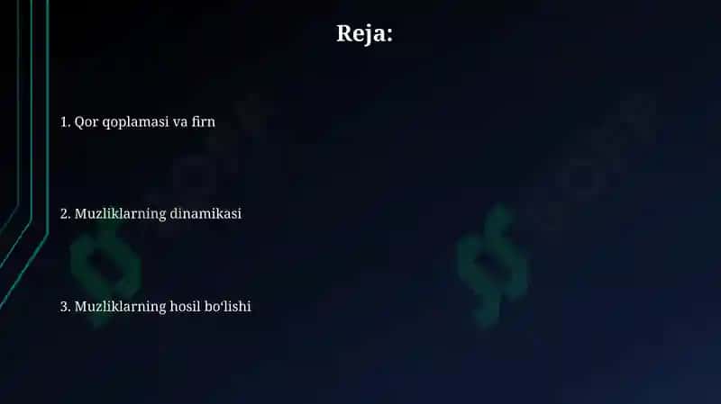 Muzliklarning dinamikasi 2