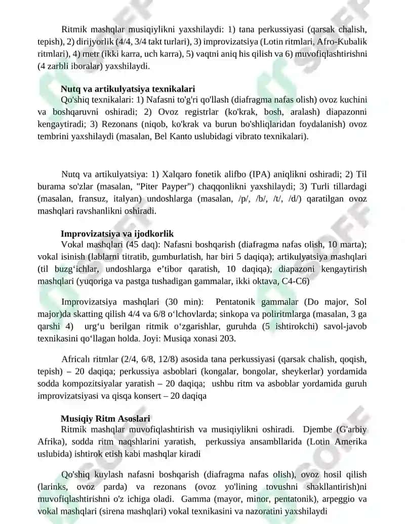 Qo‘shiq kuylash faoliyati 2