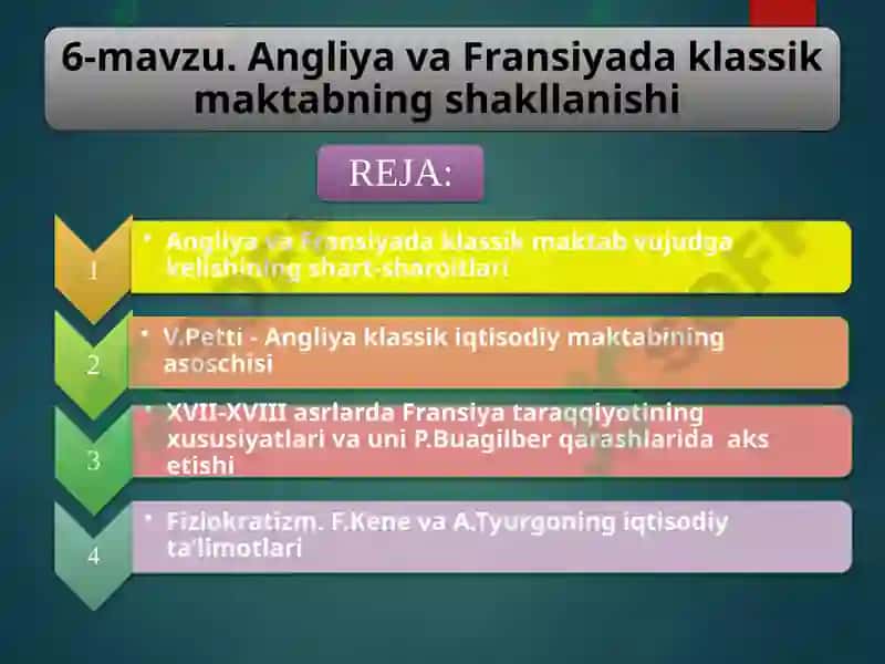 Klassik Maktabning Iqtisodiy Ta'limotlari 2