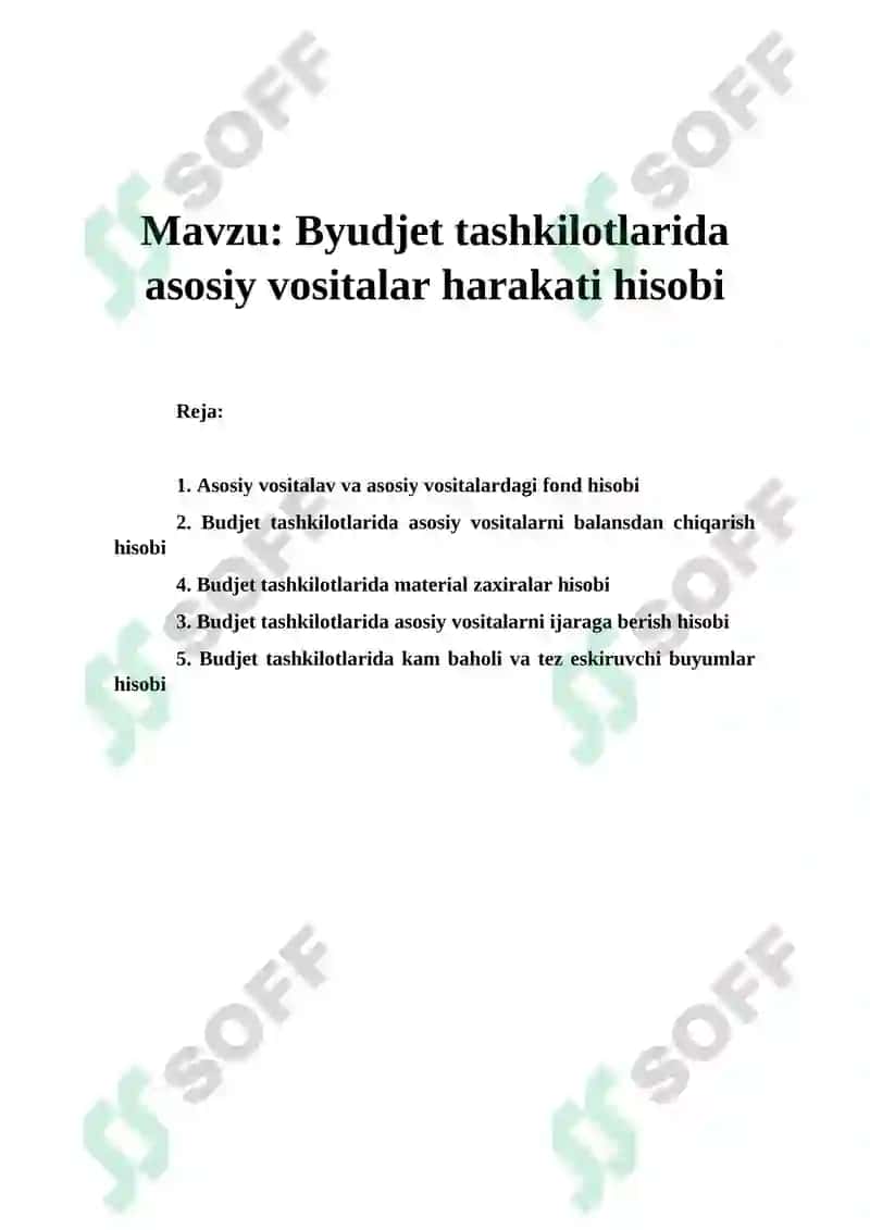 Asosiy vositalar hisobi 2
