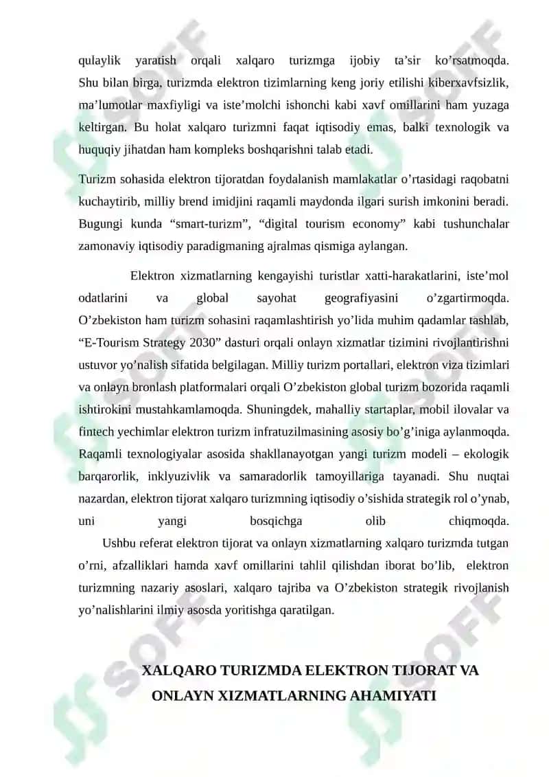 XALQARO TURIZMDA ELEKTRON TIJORAT VA ONLAYN XIZMATLAR 2