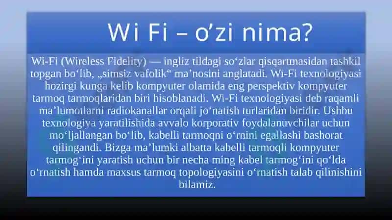 Wi-Fi texnologiyasi 2