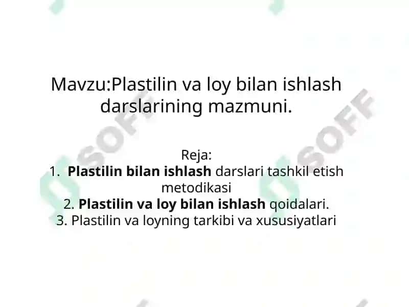 Plastilinvaloy bilan ishlash darslari 2