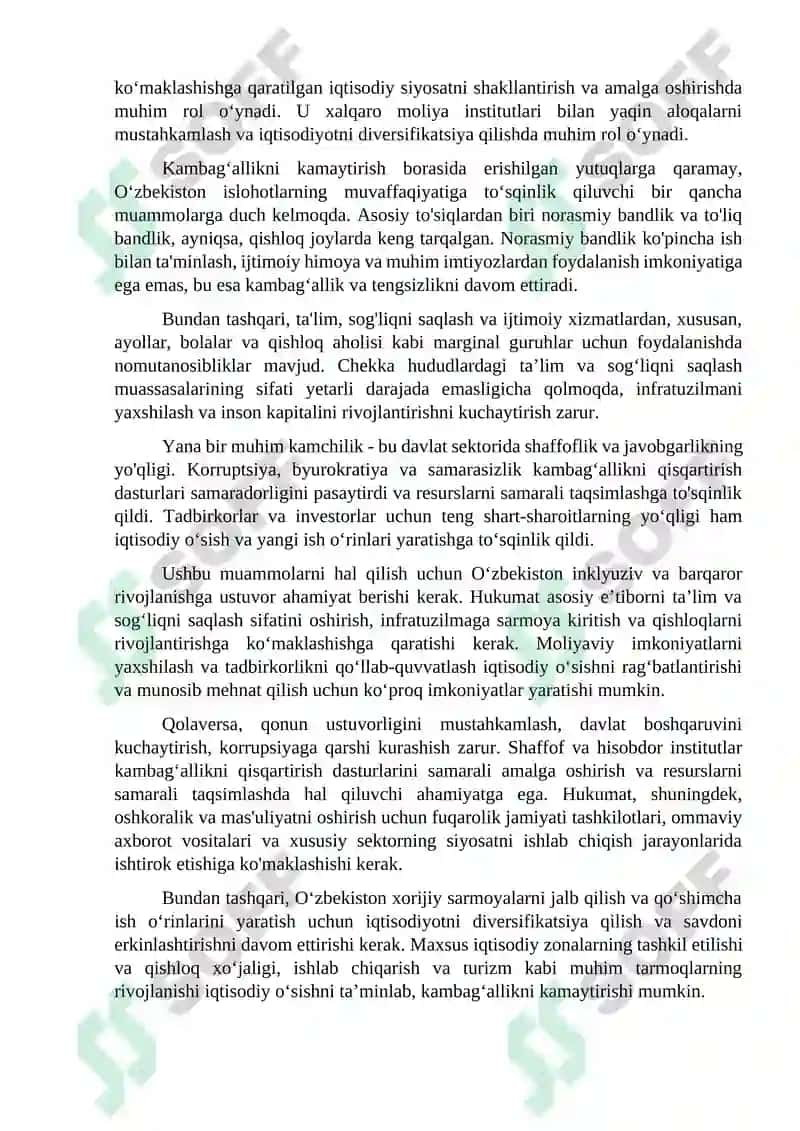 Kambag‘allikni kamaytirish bo‘yicha islohotlar 2