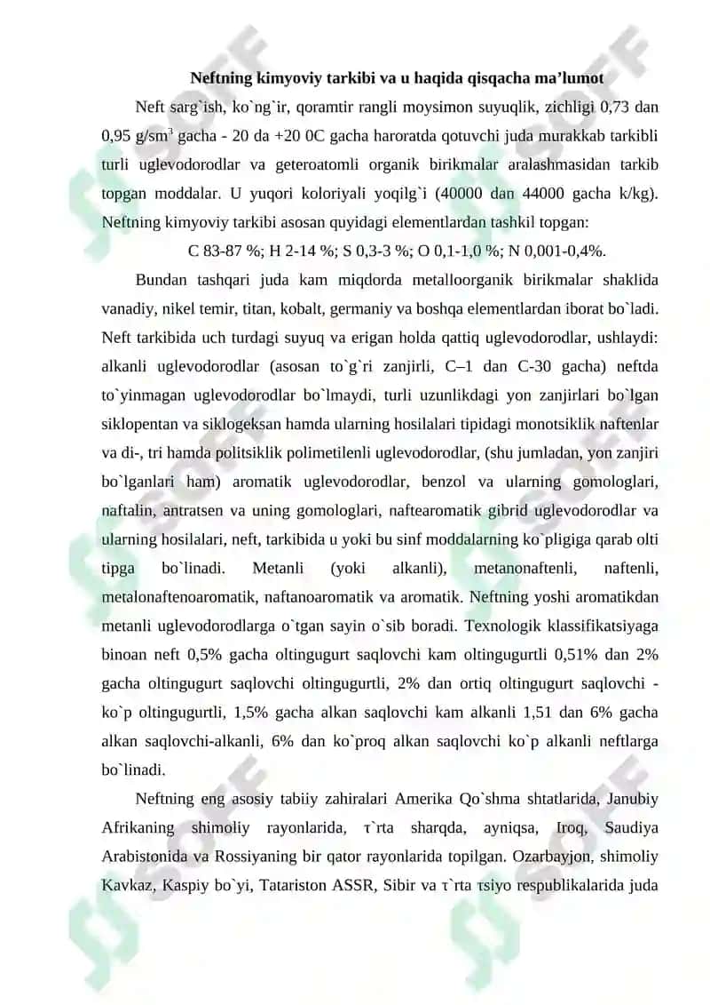 Neft va gazning umumiy xossalari 2
