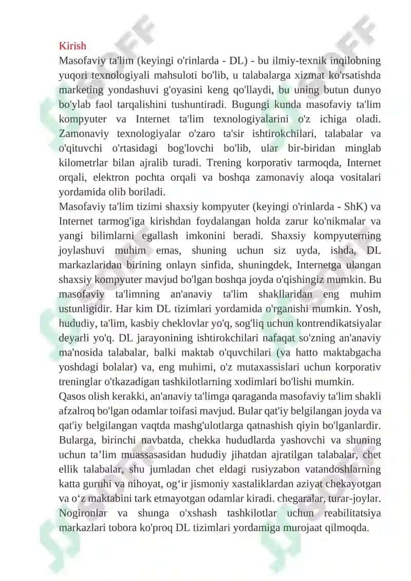 Masofaviy Ta'lim Texnologiyasi 2