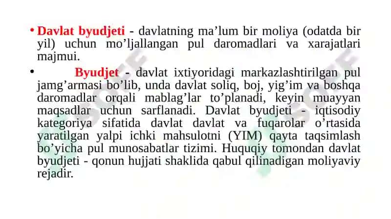 Davlat Byudjeti Tushunchasi va Tizimi 2