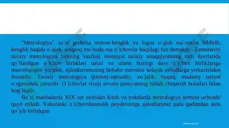 Metrologiya fanining tarixiy yuritilishi 2