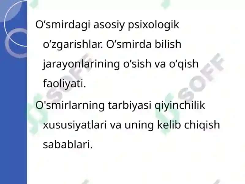 O`smirlik davri psixologiyasi 2