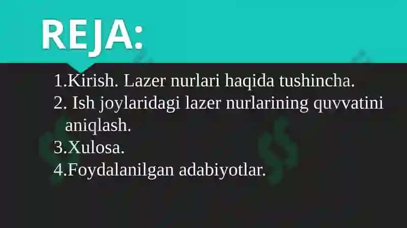 Ish joylaridagi lazer nurlarining quvvatini aniqlash 2