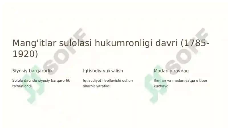 Mang'itlar davrida ilm-fan va madaniyat 2