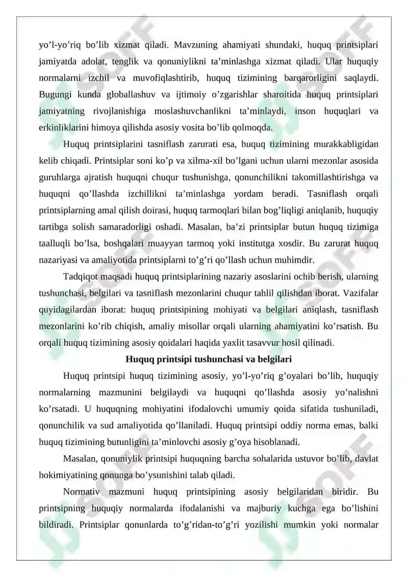 Huquq printsiplarining tasnifi 2