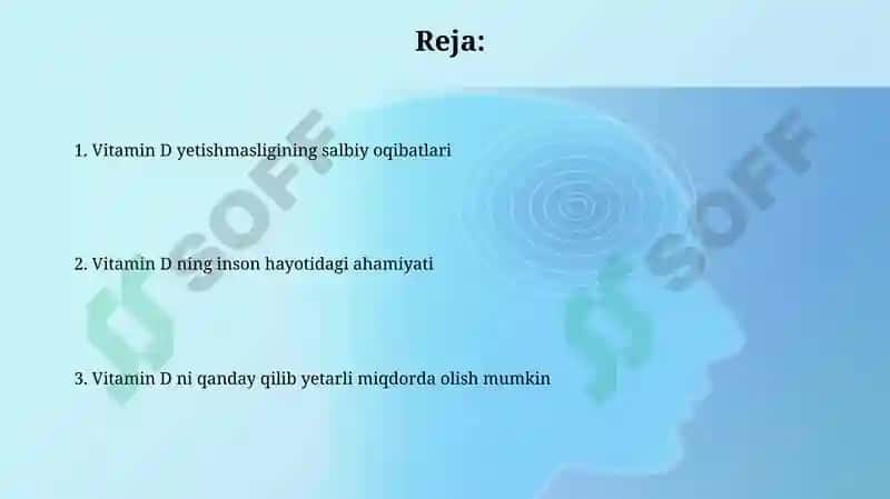Vitamin D ning inson hayotidagi ahamiyati 2