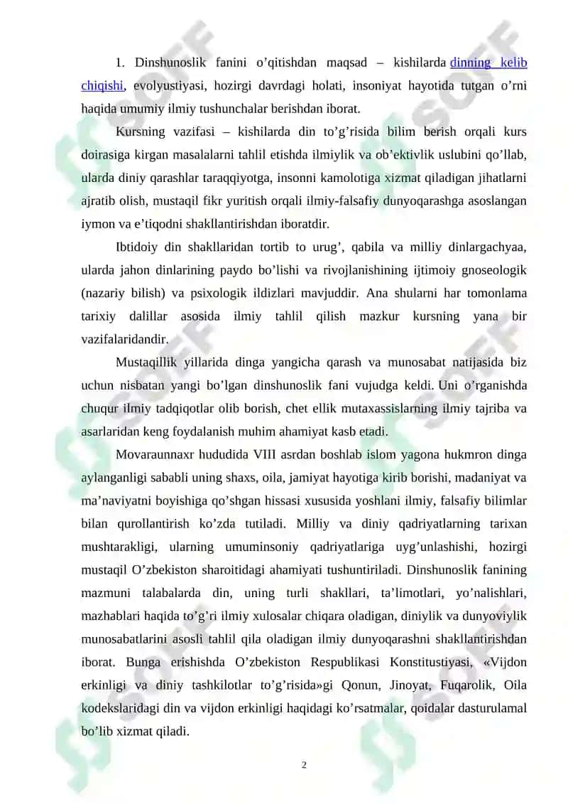 DINNING IJTIMOIY VAZIFALARI 2