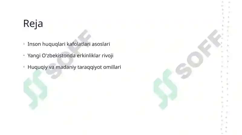 Inson huquqlari va erkinlik kafolatining yaratilishi 2