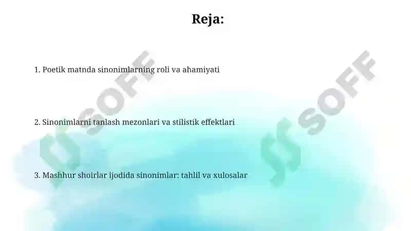 Leksik sinonimiya: ta'rif va turlari 2