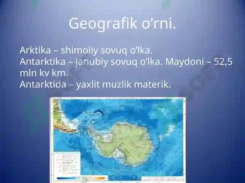 Antarktida: Iqlimi.Organik dunyosi. 2