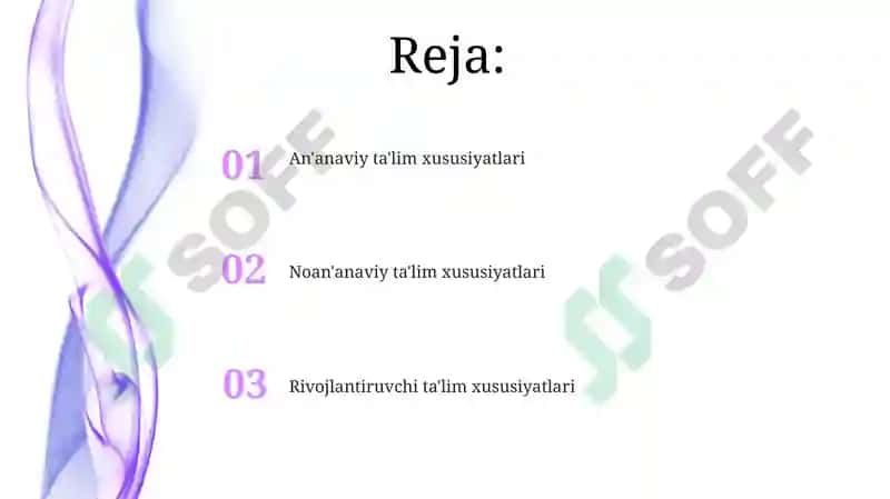 An'anaviy ta'limning xususiyatlari 2
