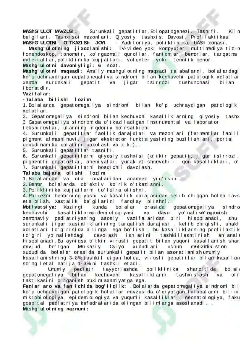 Surunkali gepatitlar.Etiopatogenezi. Tasnifi. Klinik belgilari. 2