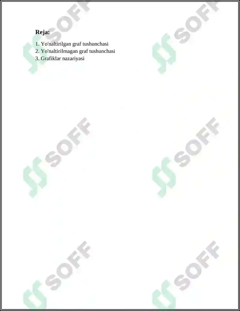Yoʻnaltirilgan va yoʻnaltirilmagan graf 2