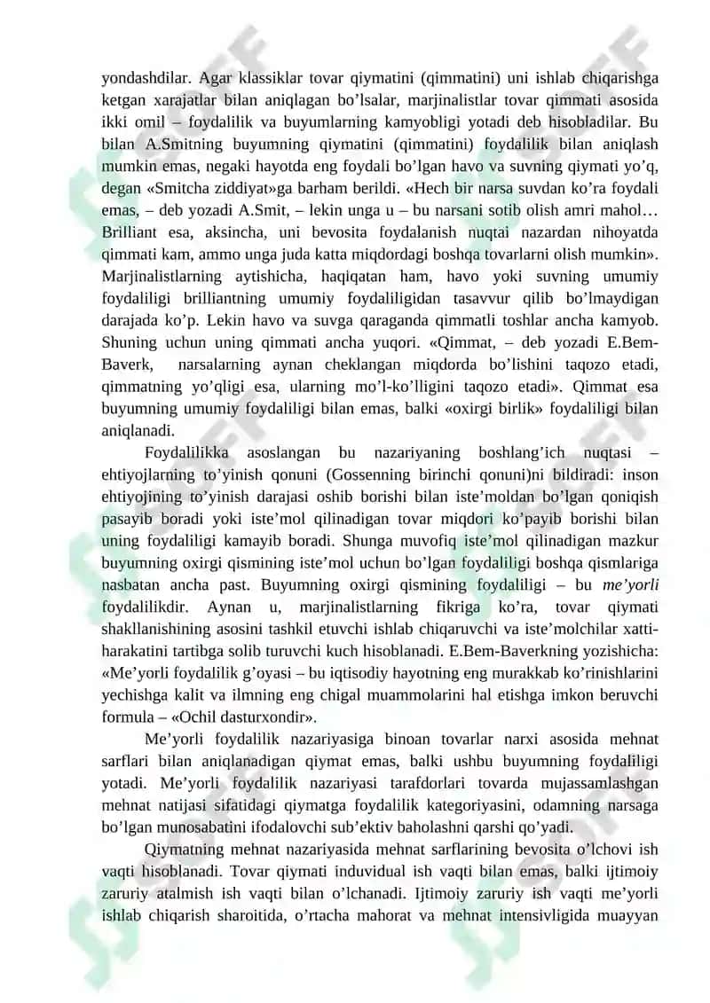 Marjinalizm iqtisodiy ta’limoti 2