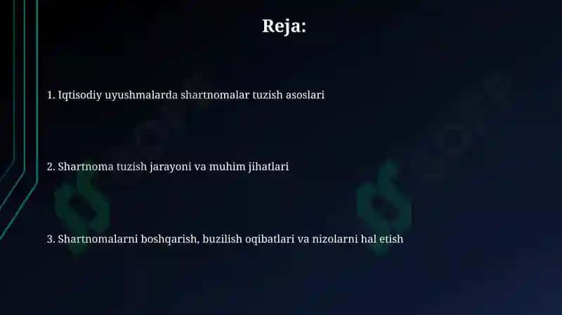 Shartnomalar tuzish asoslari 2