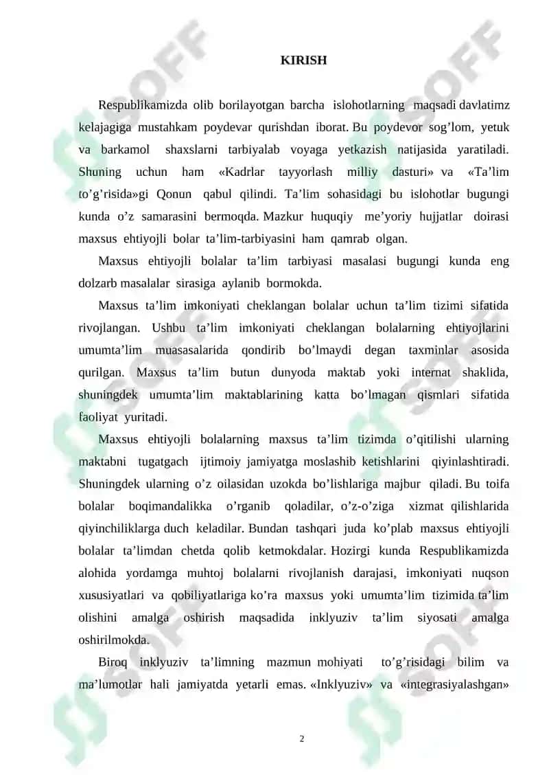 INKLYUZIV TA’LIM TAMOYILLARI 2